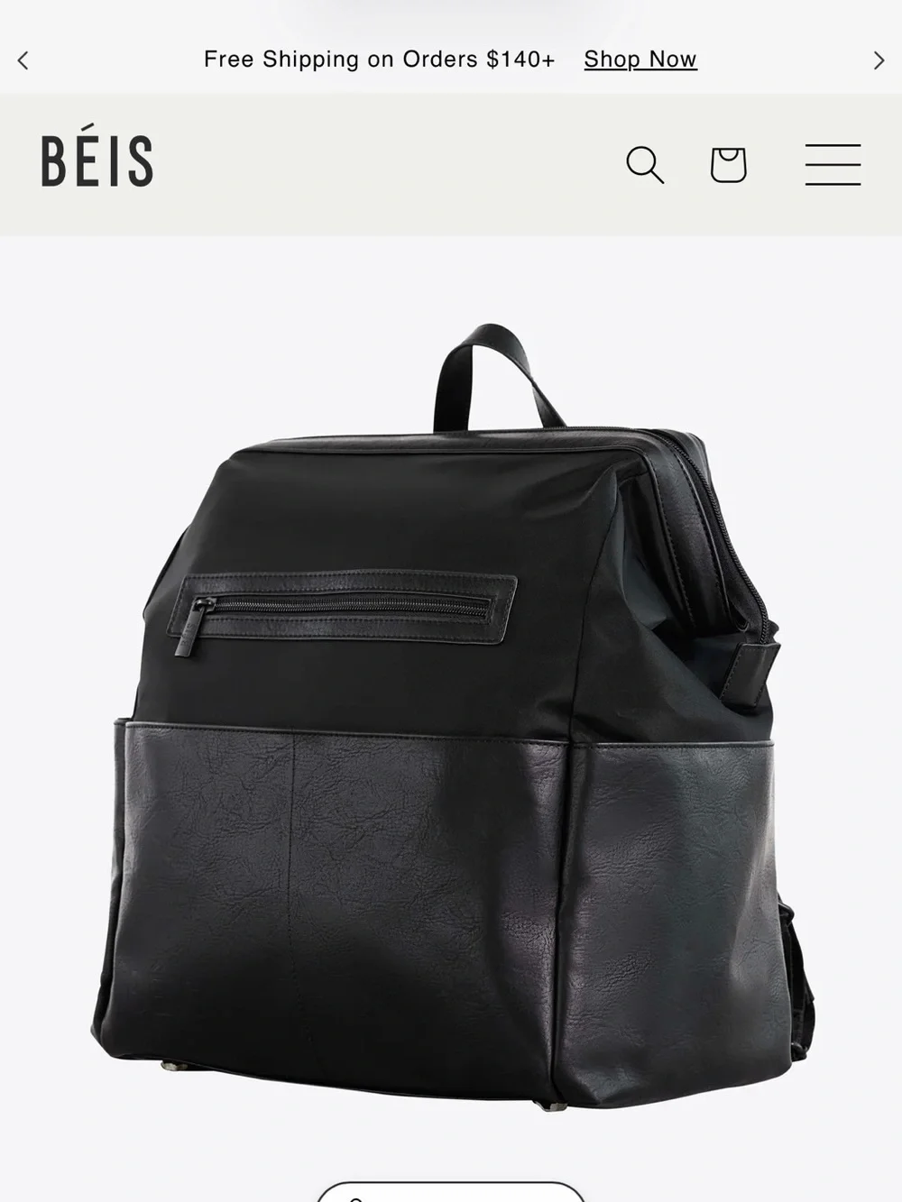 BEIS The Backpack Diaper Bag in Black